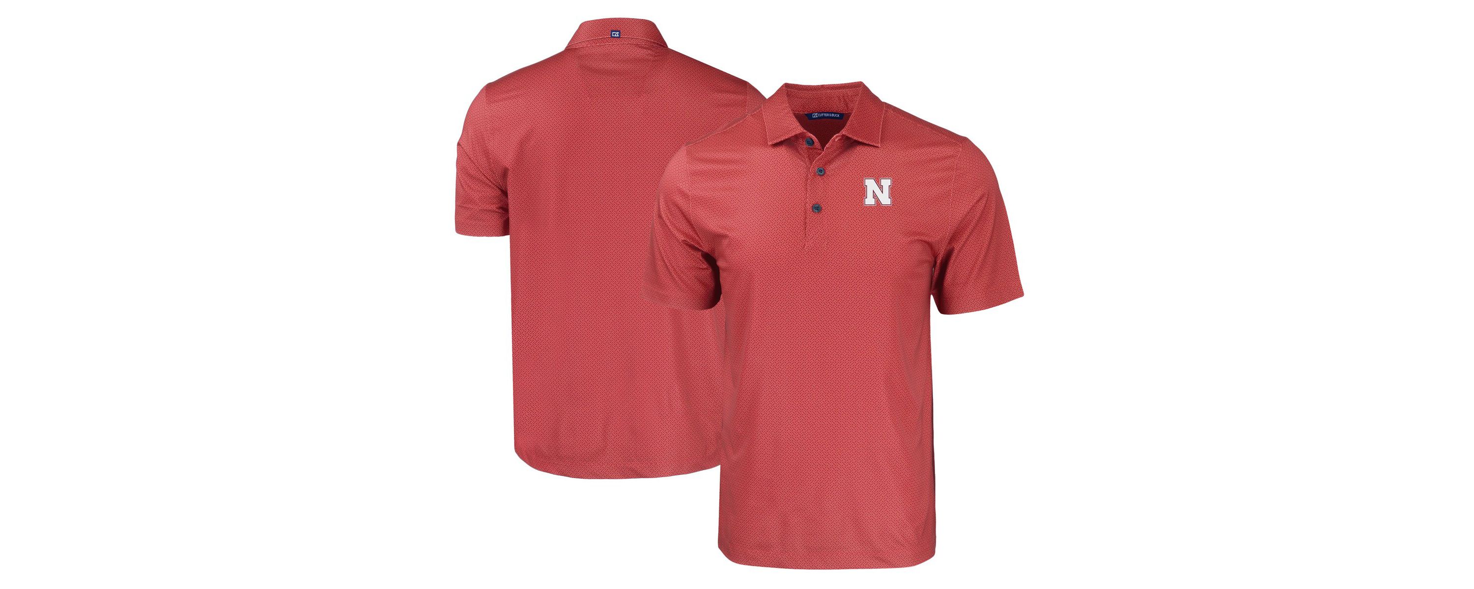 NCAA Nebraska Huskers Pike Eco Tonal Geo Print Stretch Recycled Polo