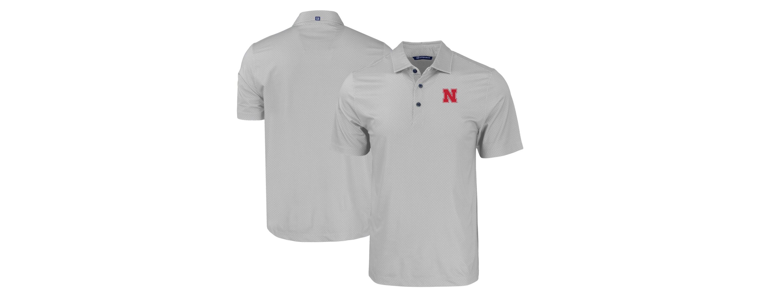 NCAA Nebraska Huskers Pike Eco Tonal Geo Print Stretch Recycled Polo