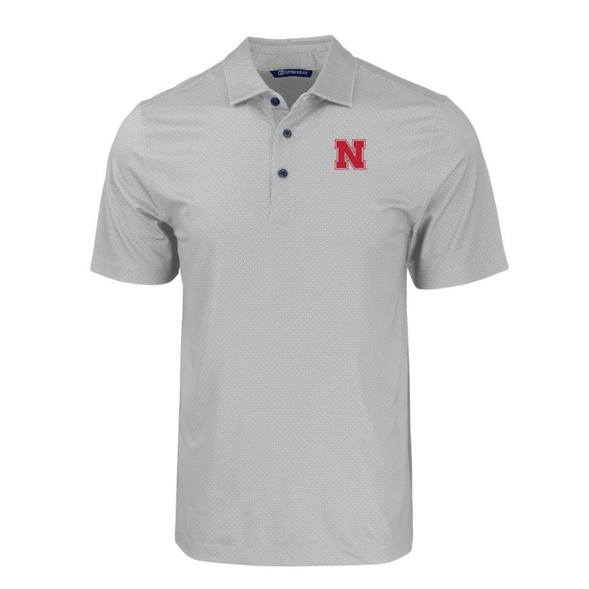 NCAA Nebraska Huskers Pike Eco Tonal Geo Print Stretch Recycled Polo