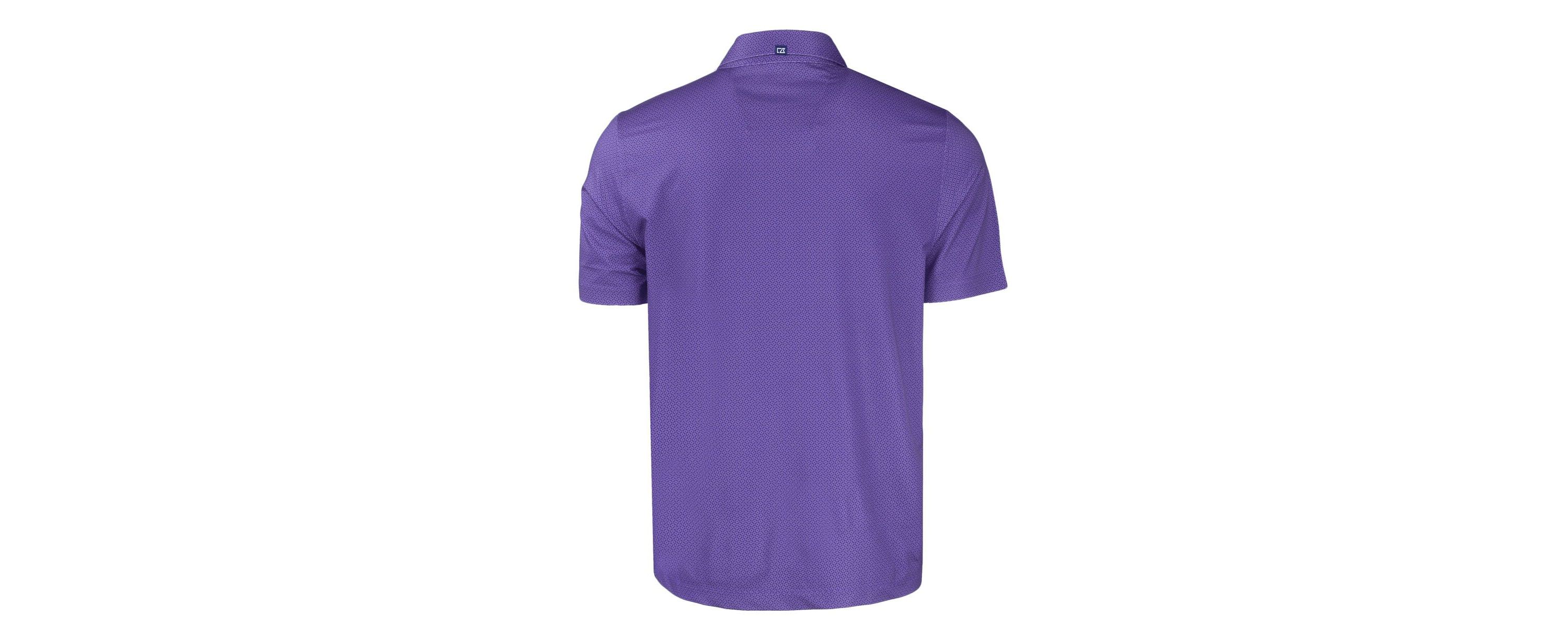 NCAA Northwestern Wildcats Pike Eco Tonal Geo Print Stretch Recycled Polo