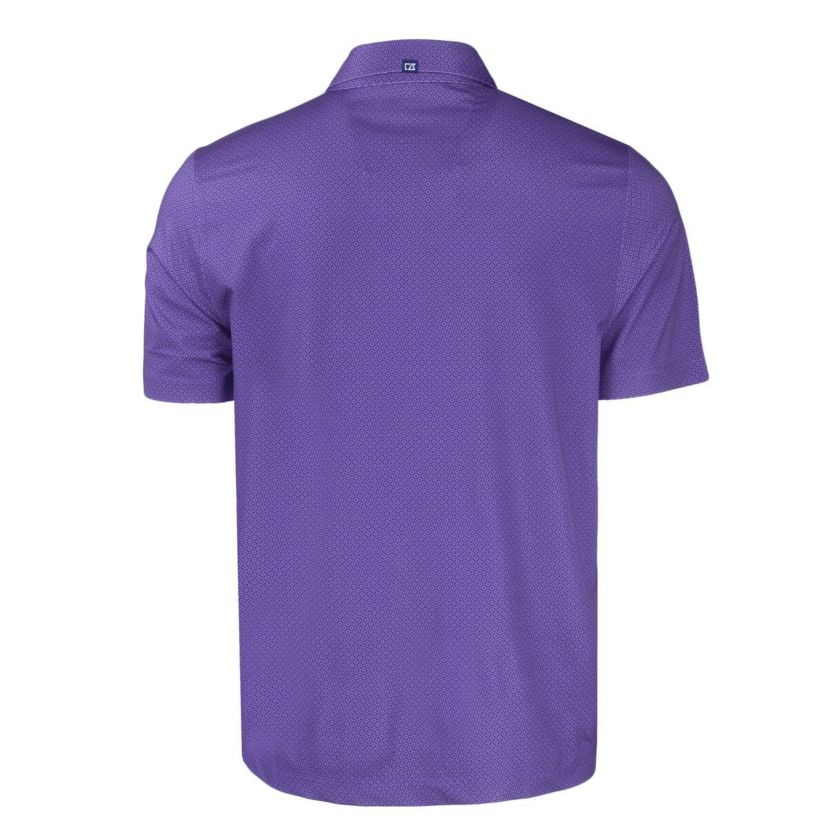 NCAA Northwestern Wildcats Pike Eco Tonal Geo Print Stretch Recycled Polo