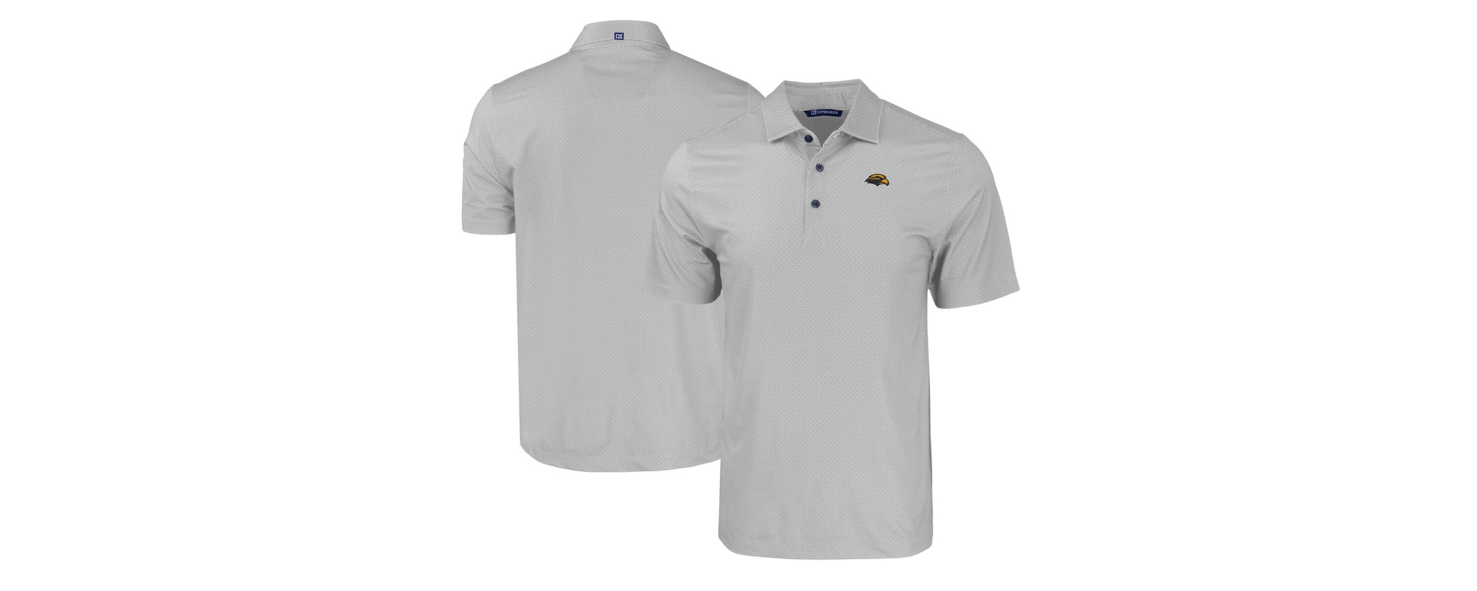 NCAA Southern Miss Golden Eagles Pike Eco Tonal Geo Print Stretch Recycled Polo