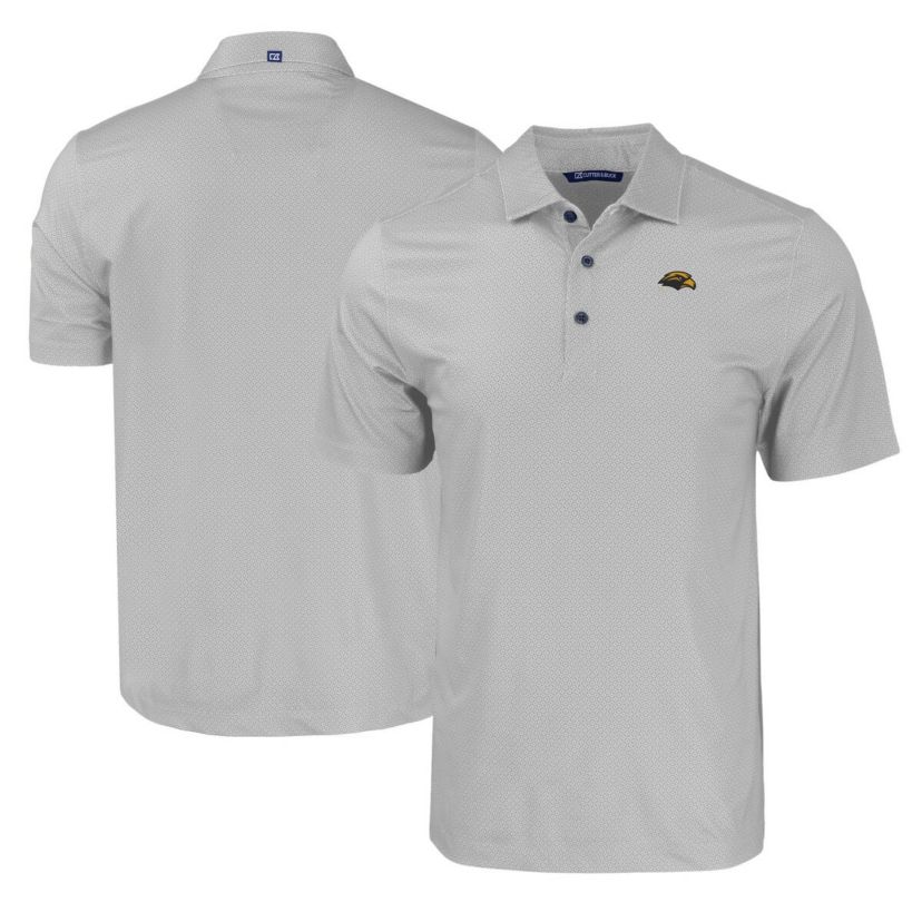 NCAA Southern Miss Golden Eagles Pike Eco Tonal Geo Print Stretch Recycled Polo
