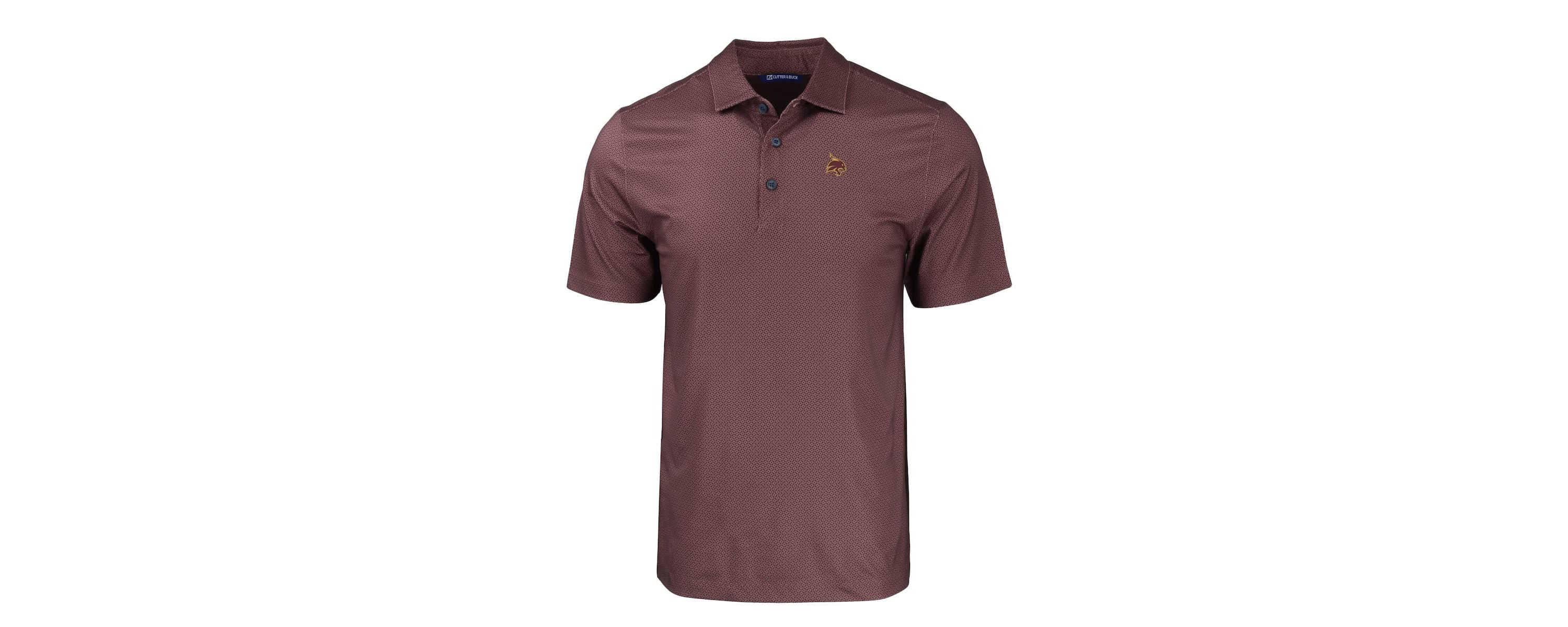 NCAA Texas State Bobcats Pike Eco Tonal Geo Print Stretch Recycled Polo