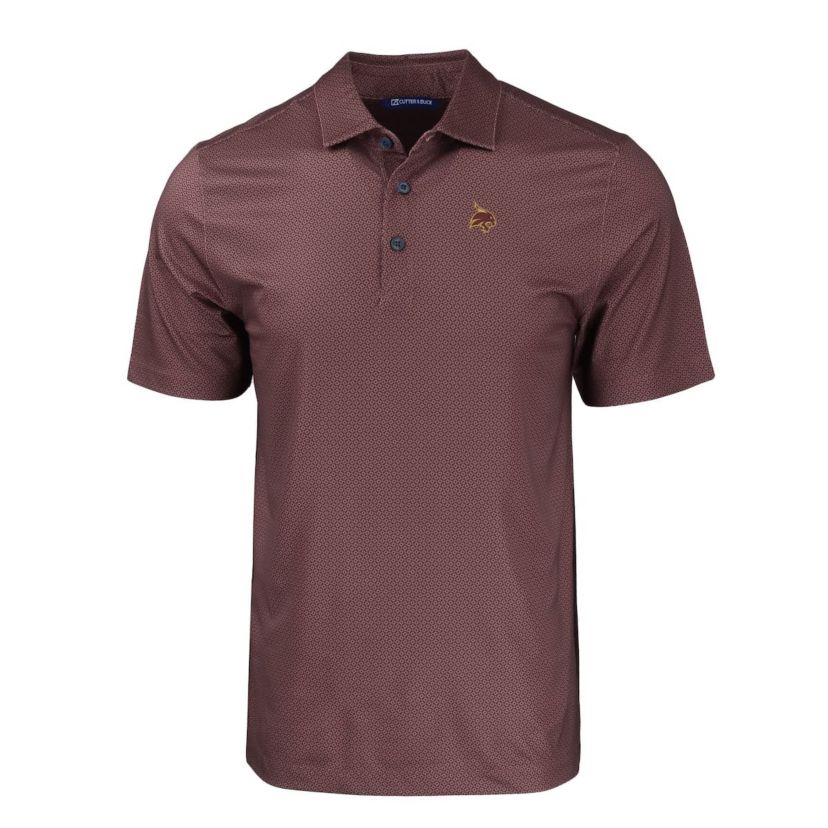 NCAA Texas State Bobcats Pike Eco Tonal Geo Print Stretch Recycled Polo