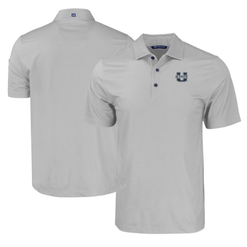 NCAA Utah State Aggies Pike Eco Tonal Geo Print Stretch Recycled Polo
