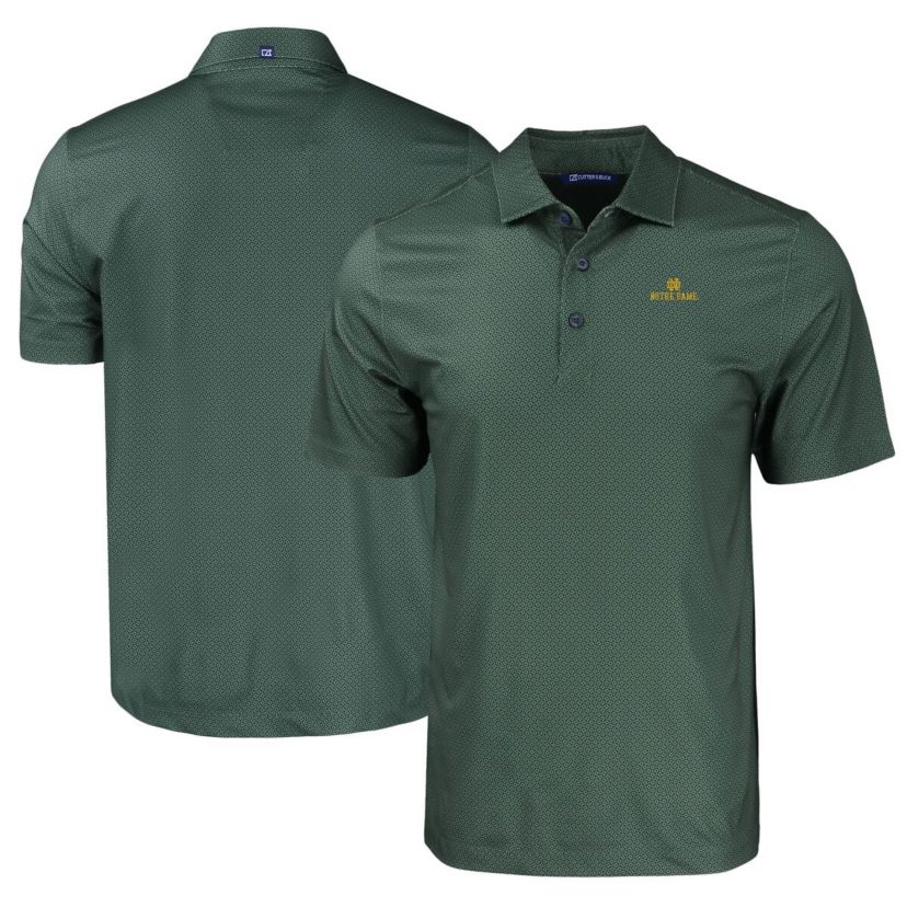 NCAA Notre Dame Fighting Irish Pike Eco Tonal Geo Print Stretch Recycled Polo