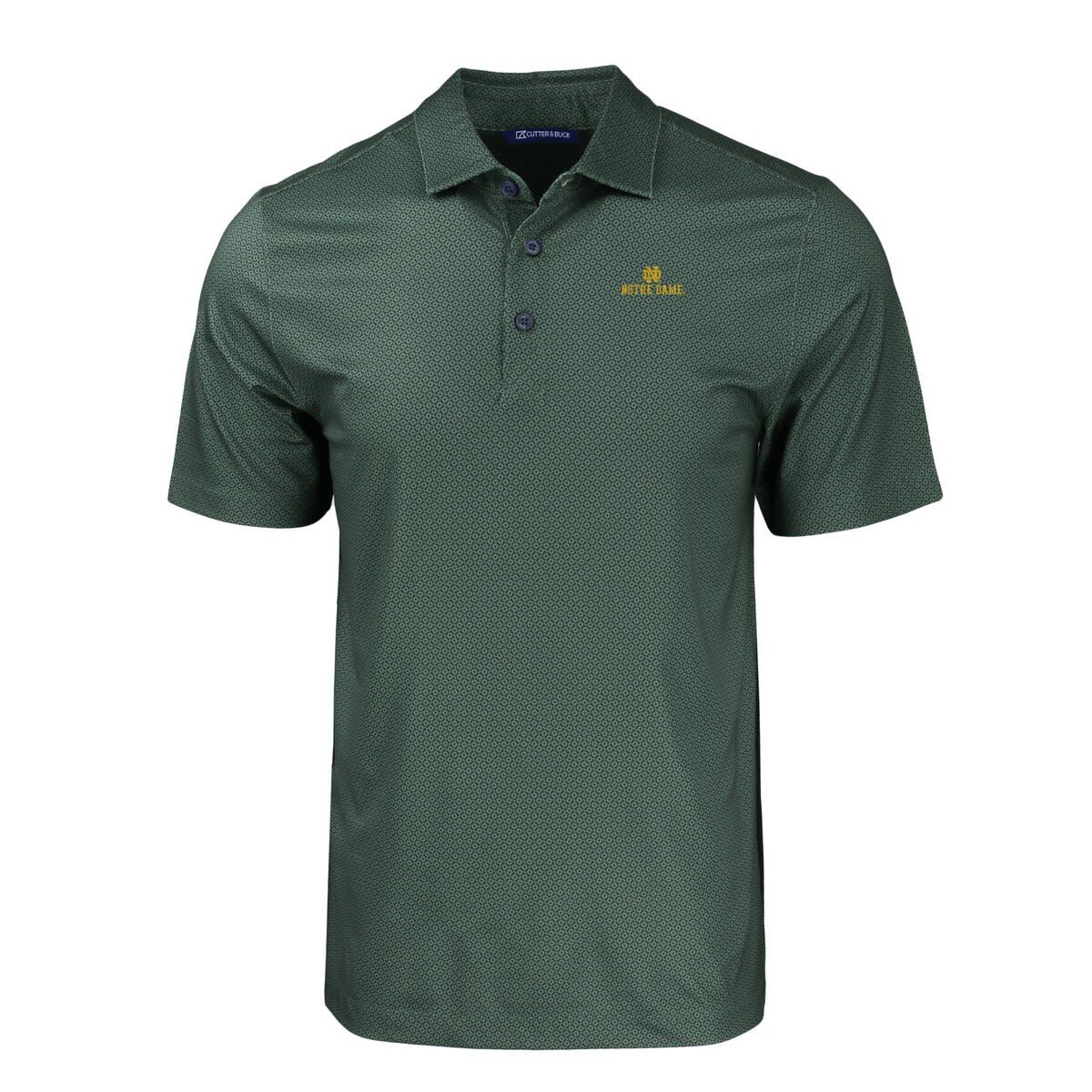 NCAA Notre Dame Fighting Irish Pike Eco Tonal Geo Print Stretch Recycled Polo