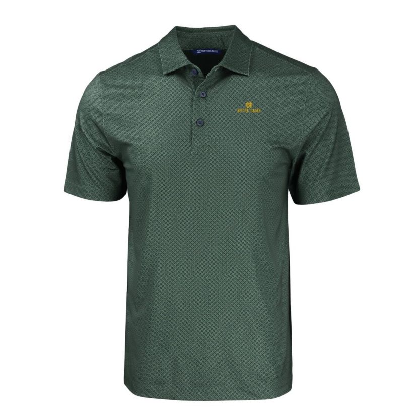 NCAA Notre Dame Fighting Irish Pike Eco Tonal Geo Print Stretch Recycled Polo