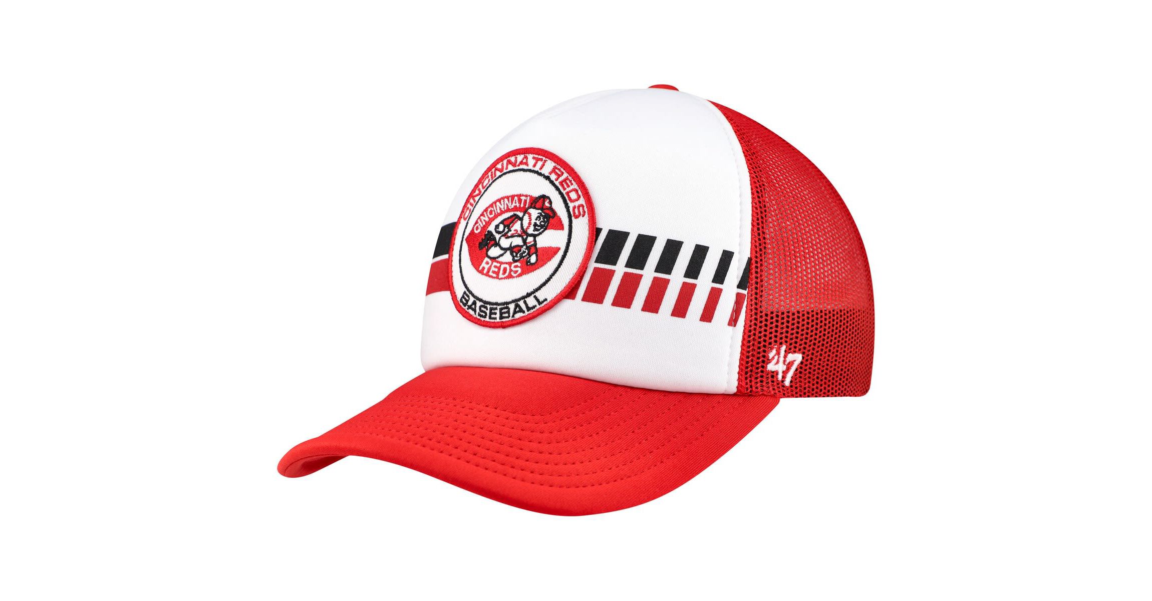 MLB White/Red Cincinnati Reds Cooperstown Collection Wax Pack Express Trucker Adjustable Hat