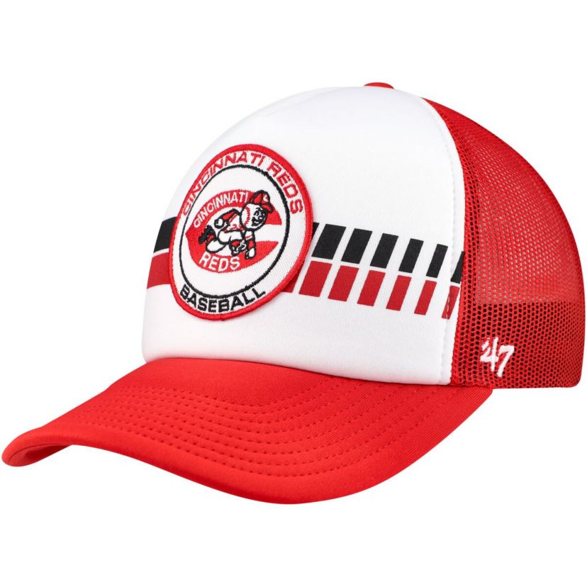 MLB White/Red Cincinnati Reds Cooperstown Collection Wax Pack Express Trucker Adjustable Hat