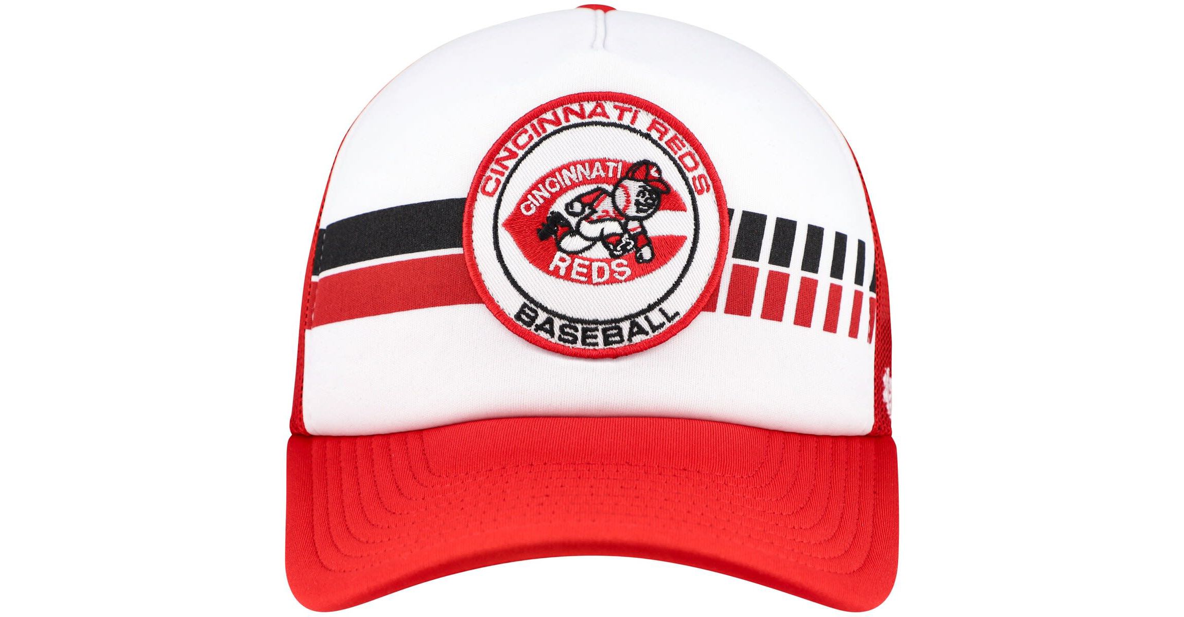 MLB White/Red Cincinnati Reds Cooperstown Collection Wax Pack Express Trucker Adjustable Hat