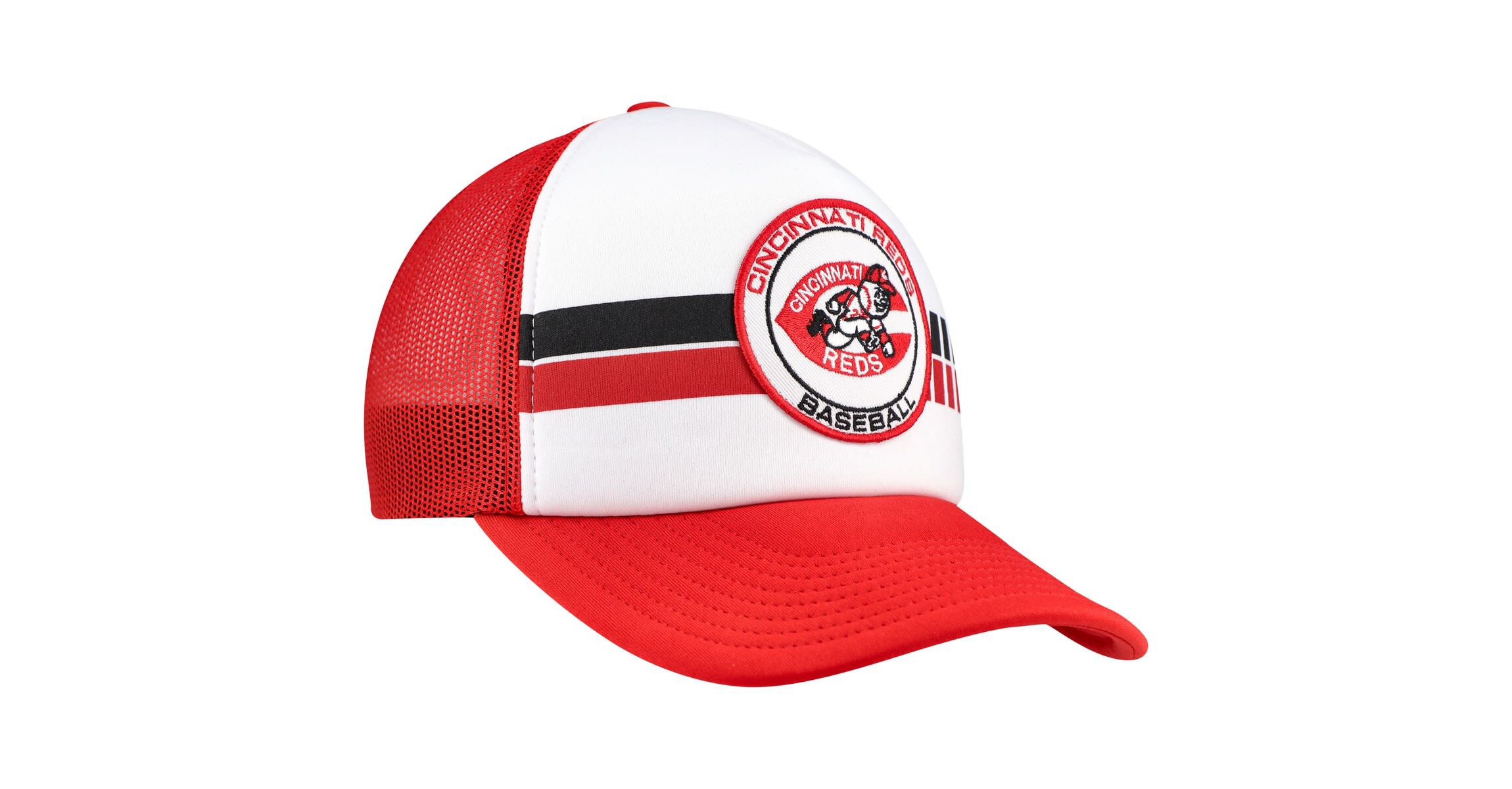 MLB White/Red Cincinnati Reds Cooperstown Collection Wax Pack Express Trucker Adjustable Hat