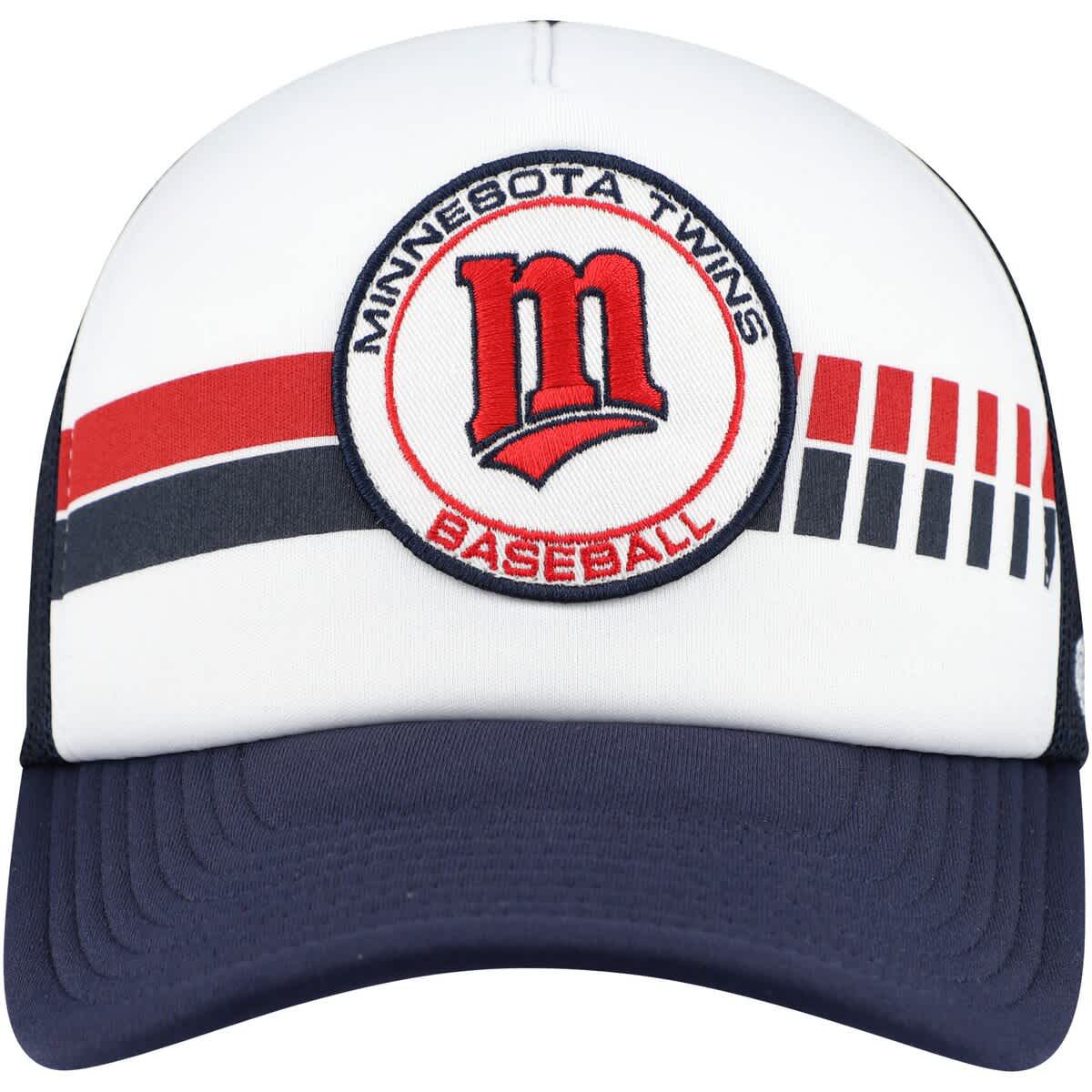MLB White/Navy Minnesota Twins Cooperstown Collection Wax Pack Express Trucker Adjustable Hat