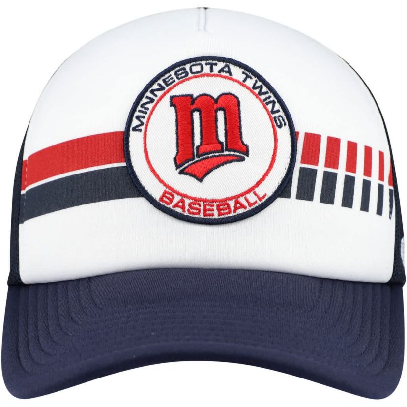 MLB White/Navy Minnesota Twins Cooperstown Collection Wax Pack Express Trucker Adjustable Hat