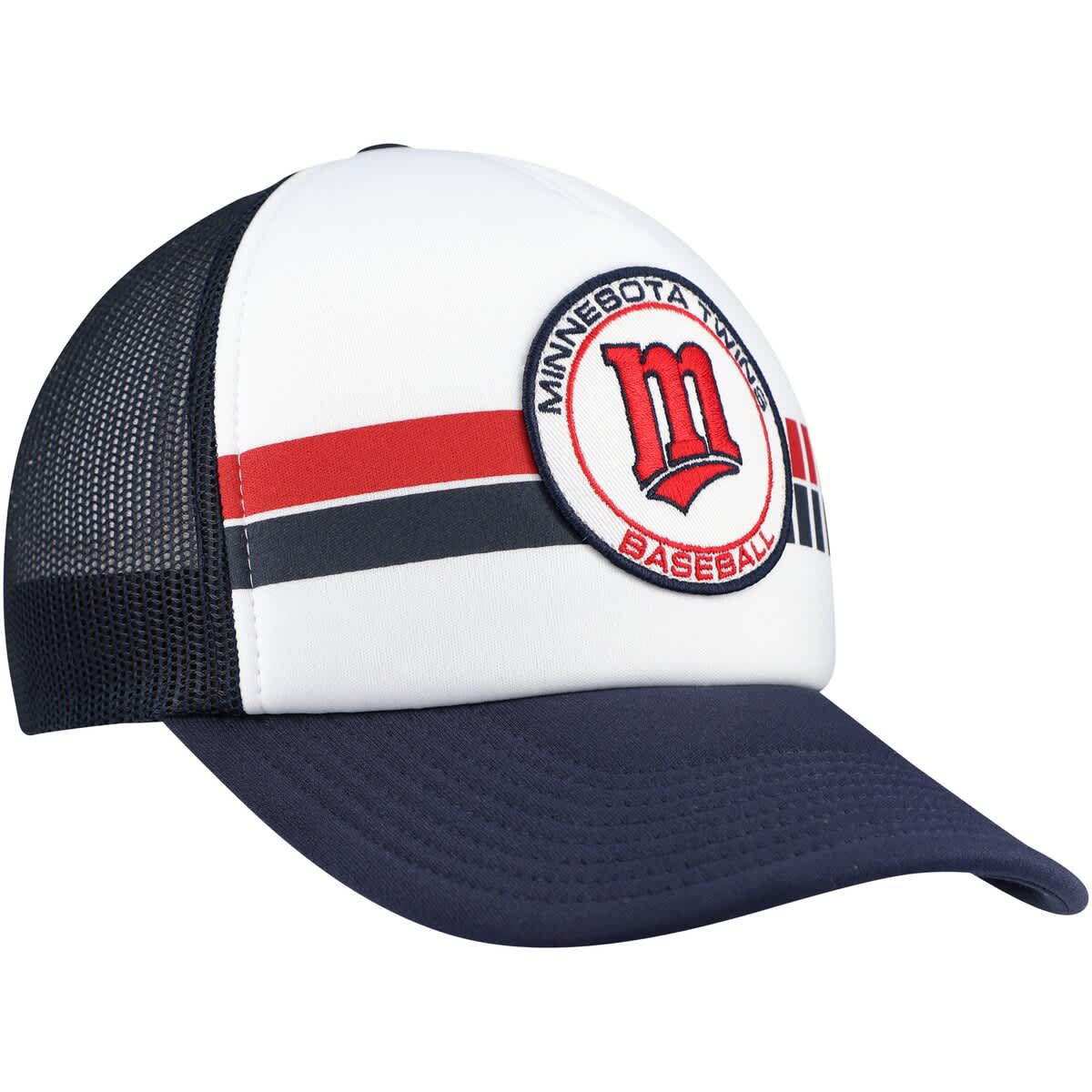 MLB White/Navy Minnesota Twins Cooperstown Collection Wax Pack Express Trucker Adjustable Hat