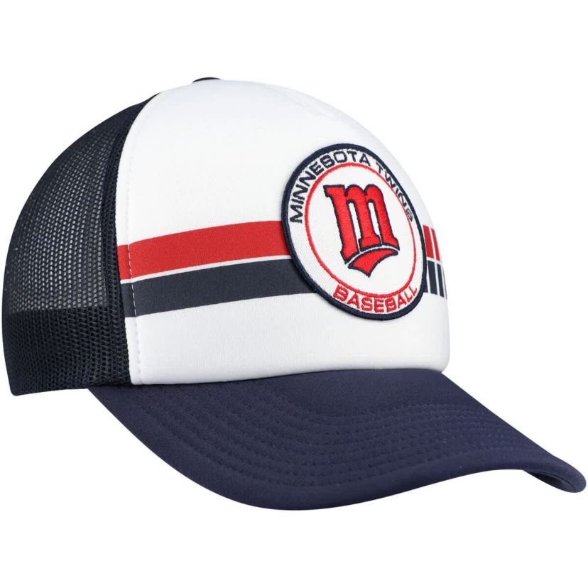 MLB White/Navy Minnesota Twins Cooperstown Collection Wax Pack Express Trucker Adjustable Hat