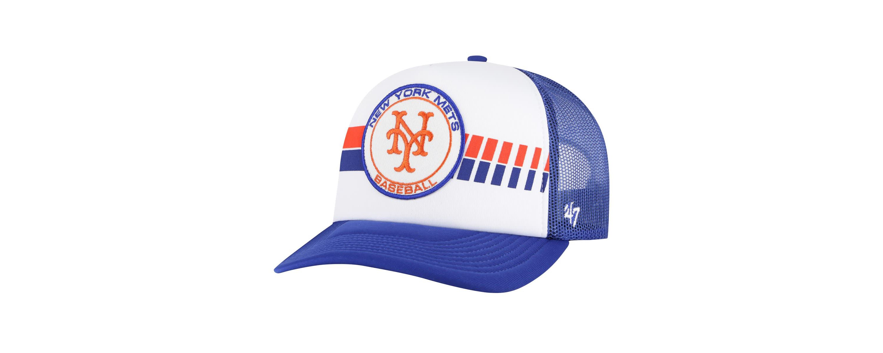 MLB White/Royal New York Mets Cooperstown Collection Wax Pack Express Trucker Adjustable Hat