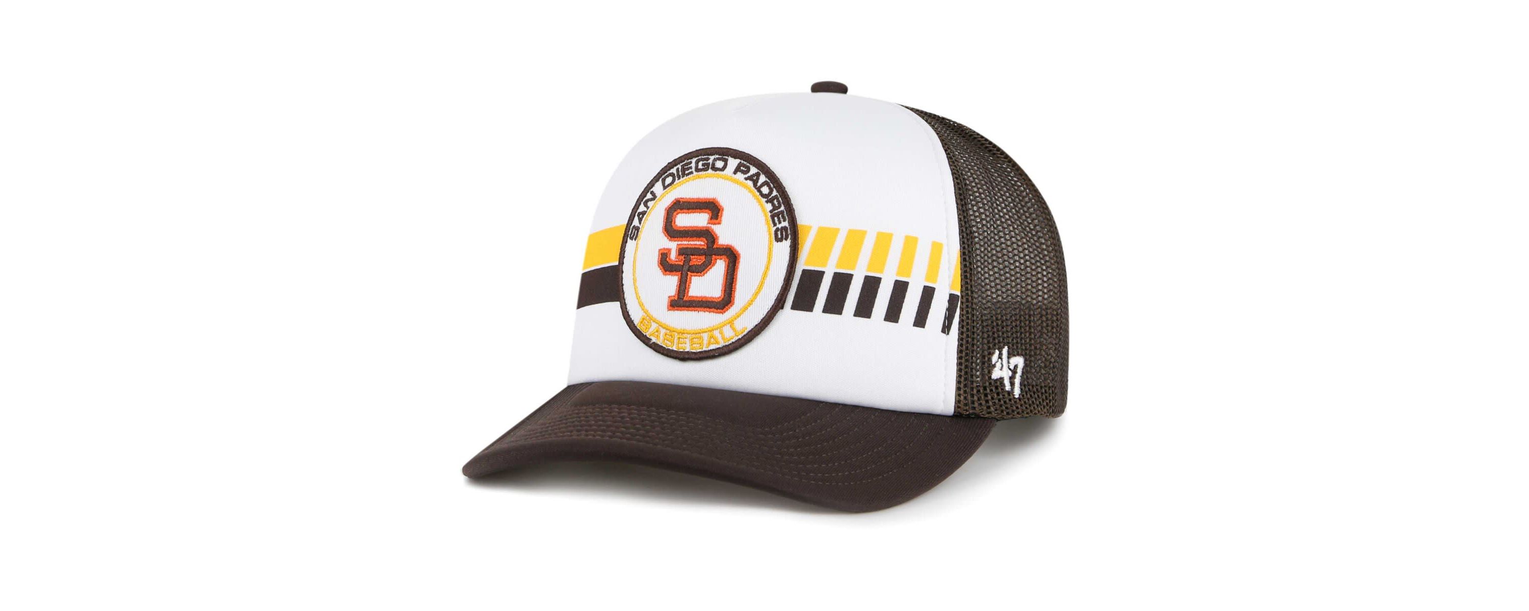 MLB White/Brown San Diego Padres Cooperstown Collection Wax Pack Express Trucker Adjustable Hat