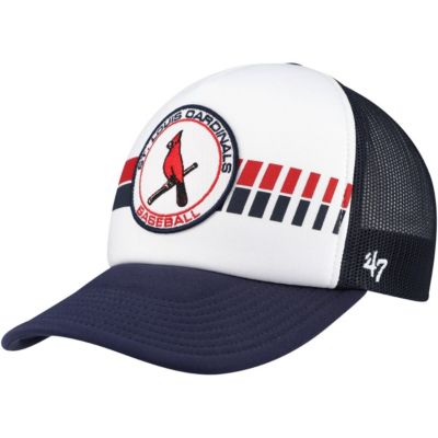 '47 Men's MLB White/Navy St. Louis Cardinals Cooperstown Collection Wax Pack Express Trucker Adjustable Hat, Navy Blue