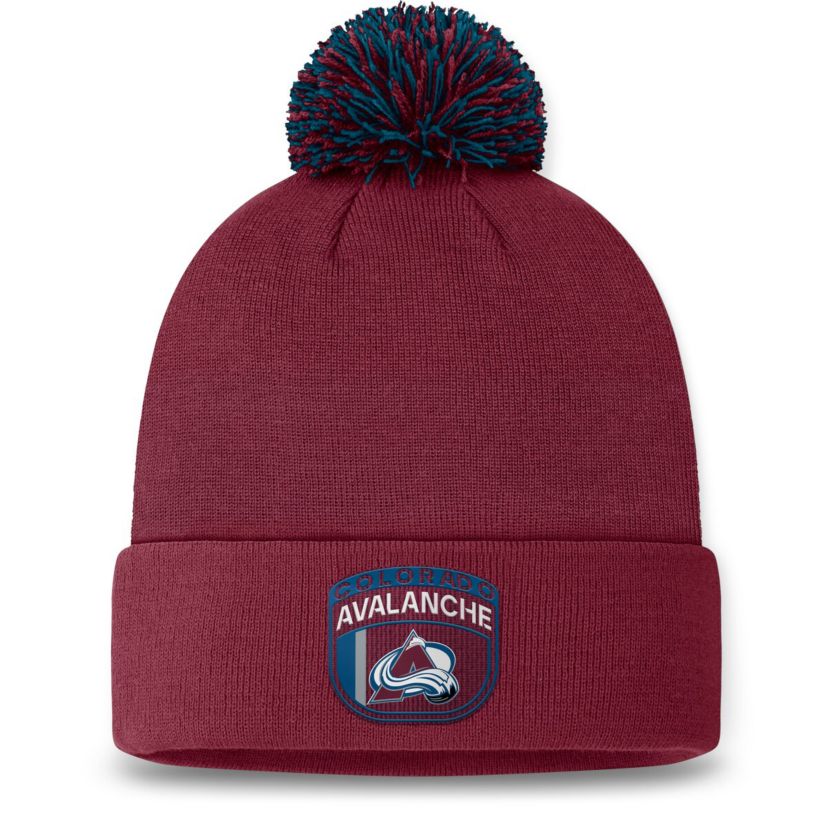 NHL Fanatics Colorado Avalanche 2024 NHL Draft Cuffed Knit Hat with Pom