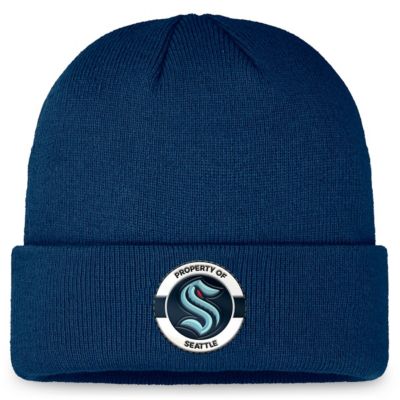 Men's NHL Fanatics Deep Sea Seattle Kraken Authentic Pro Training Camp Cuffed Knit Hat, Navy Blue