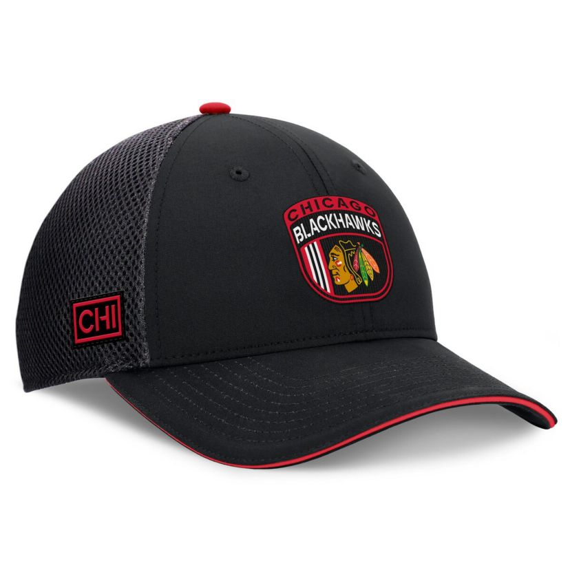 NHL Fanatics Chicago Blackhawks 2024 NHL Draft On Stage Trucker Adjustable Hat