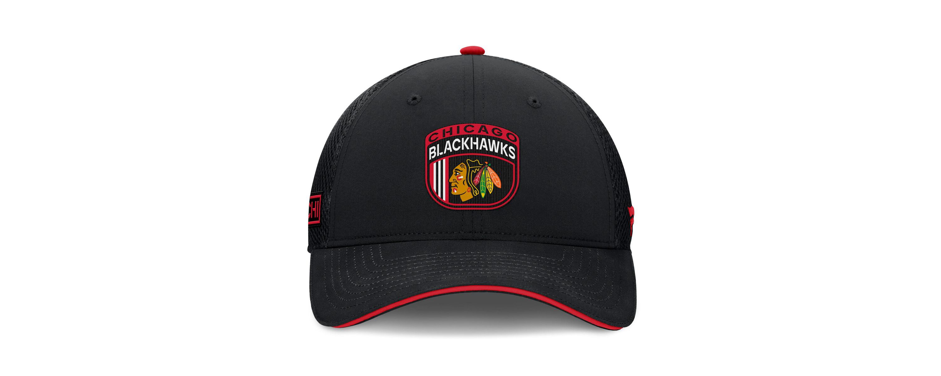 NHL Fanatics Chicago Blackhawks 2024 NHL Draft On Stage Trucker Adjustable Hat
