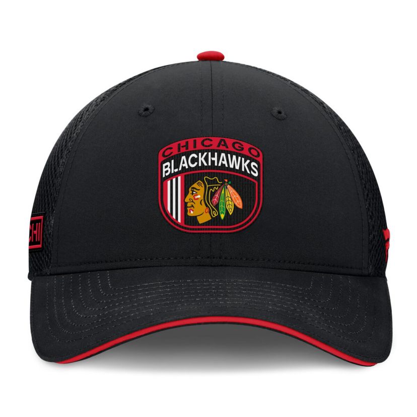 NHL Fanatics Chicago Blackhawks 2024 NHL Draft On Stage Trucker Adjustable Hat