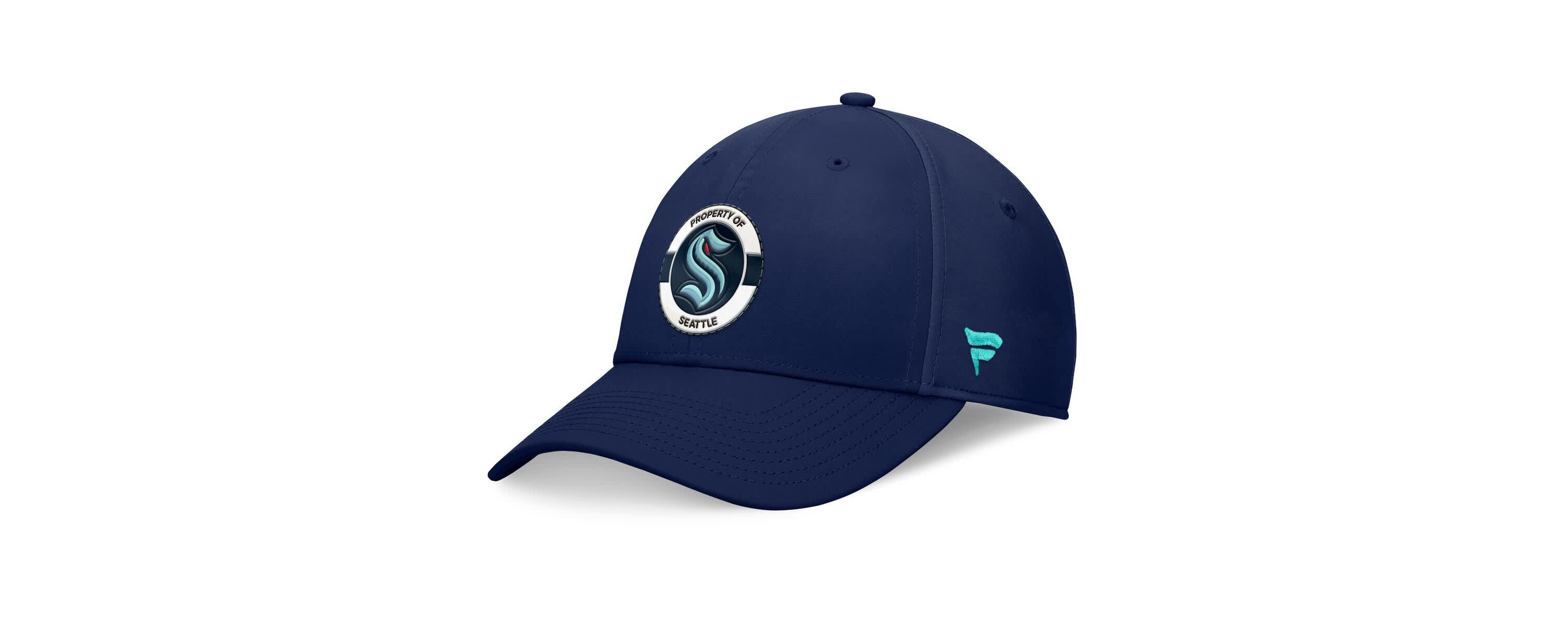 NHL Fanatics Deep Sea Seattle Kraken Authentic Pro Training Camp Flex Hat