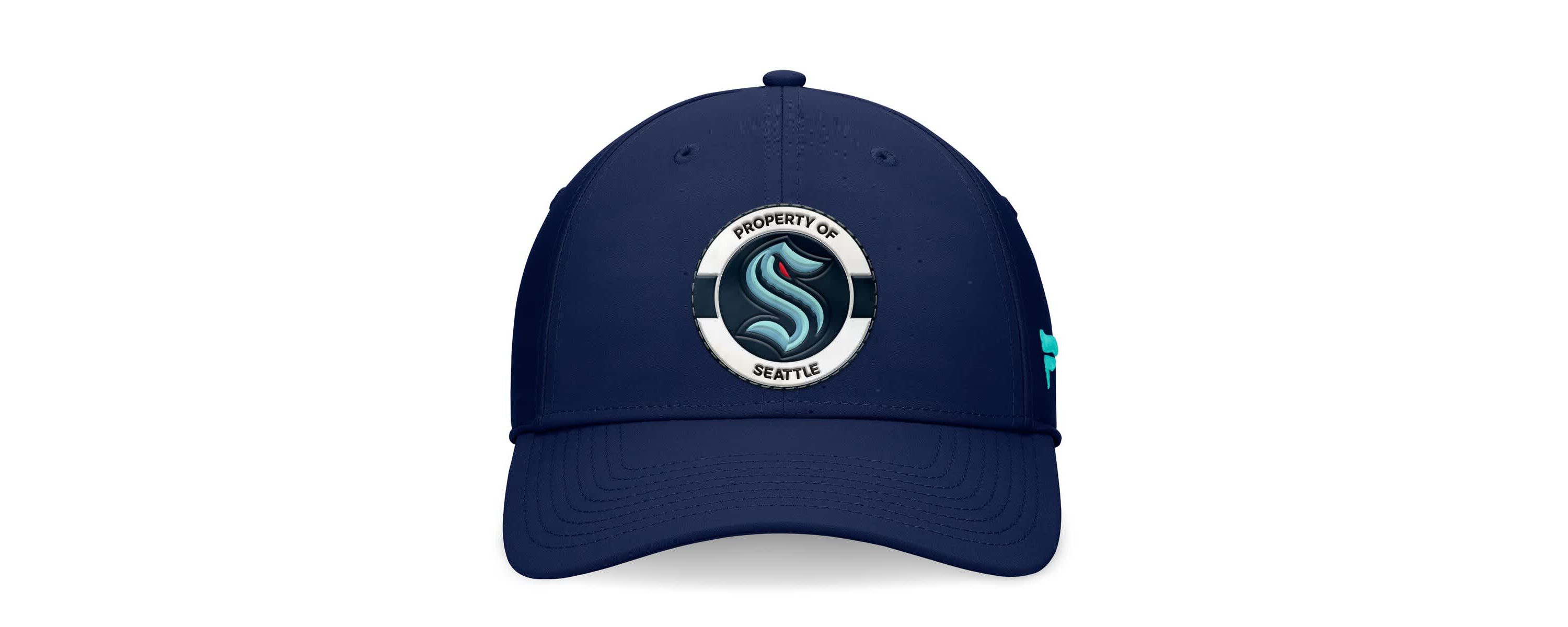 NHL Fanatics Deep Sea Seattle Kraken Authentic Pro Training Camp Flex Hat