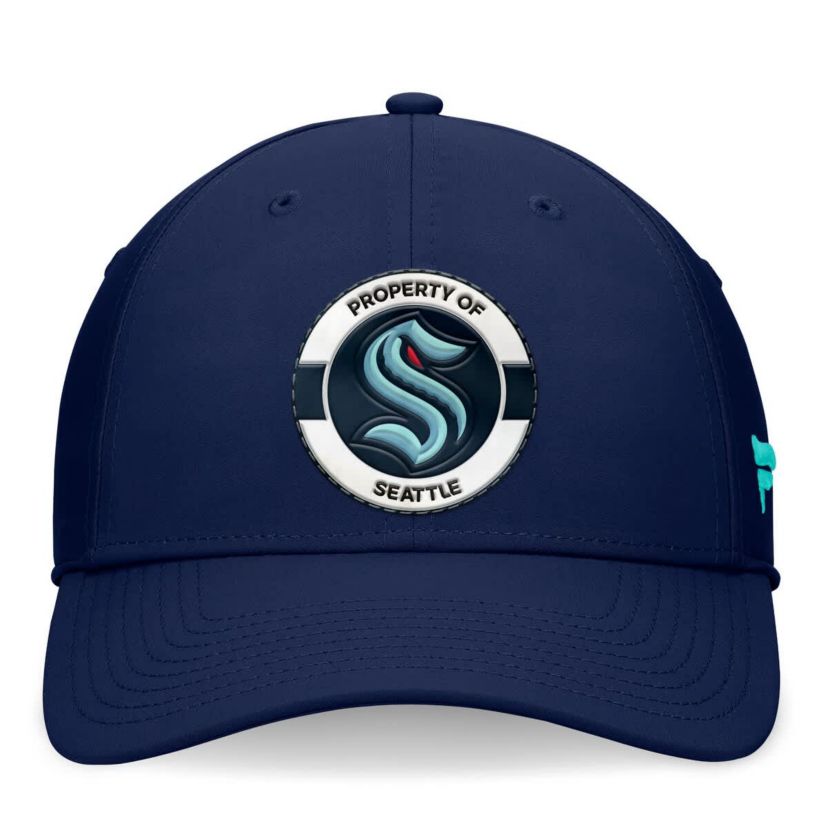 NHL Fanatics Deep Sea Seattle Kraken Authentic Pro Training Camp Flex Hat