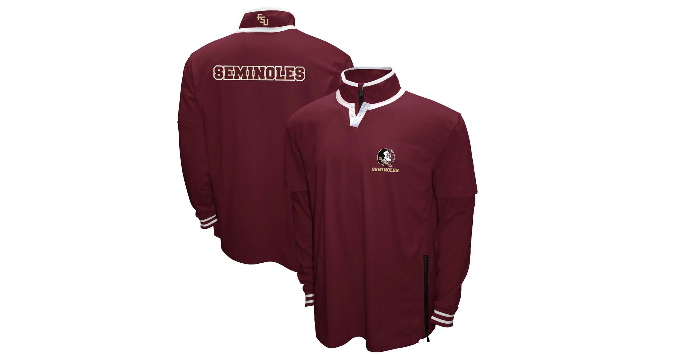 NCAA Franchise Club Florida State Seminoles 3-in-1 Double-Down T-Shirt & Quarter-Zip Pullover Set
