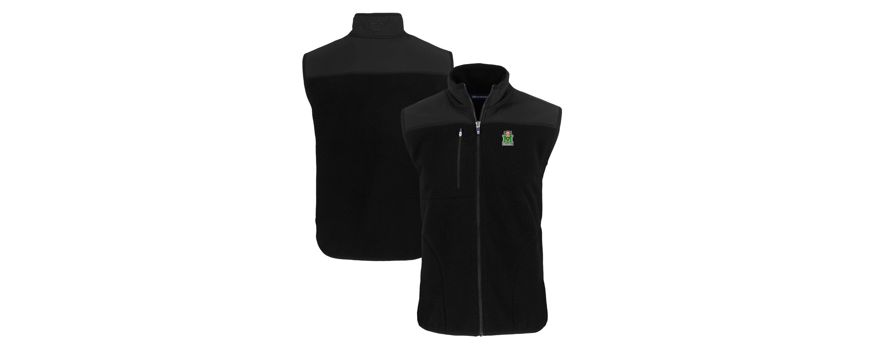 NCAA Marshall Thundering Herd Big & Tall Cascade Eco Sherpa Fleece Full-Zip Vest