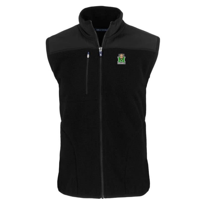 NCAA Marshall Thundering Herd Big & Tall Cascade Eco Sherpa Fleece Full-Zip Vest