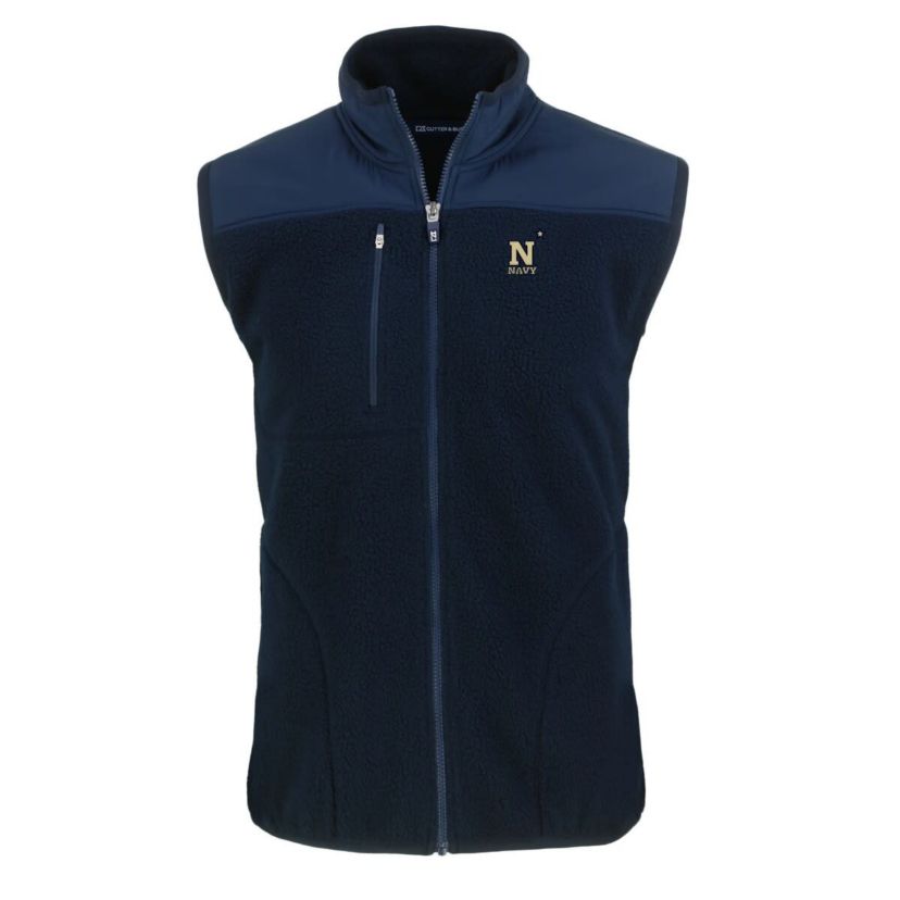 Navy Midshipmen NCAA Midshipmen Big & Tall Cascade Eco Sherpa Fleece Full-Zip Vest