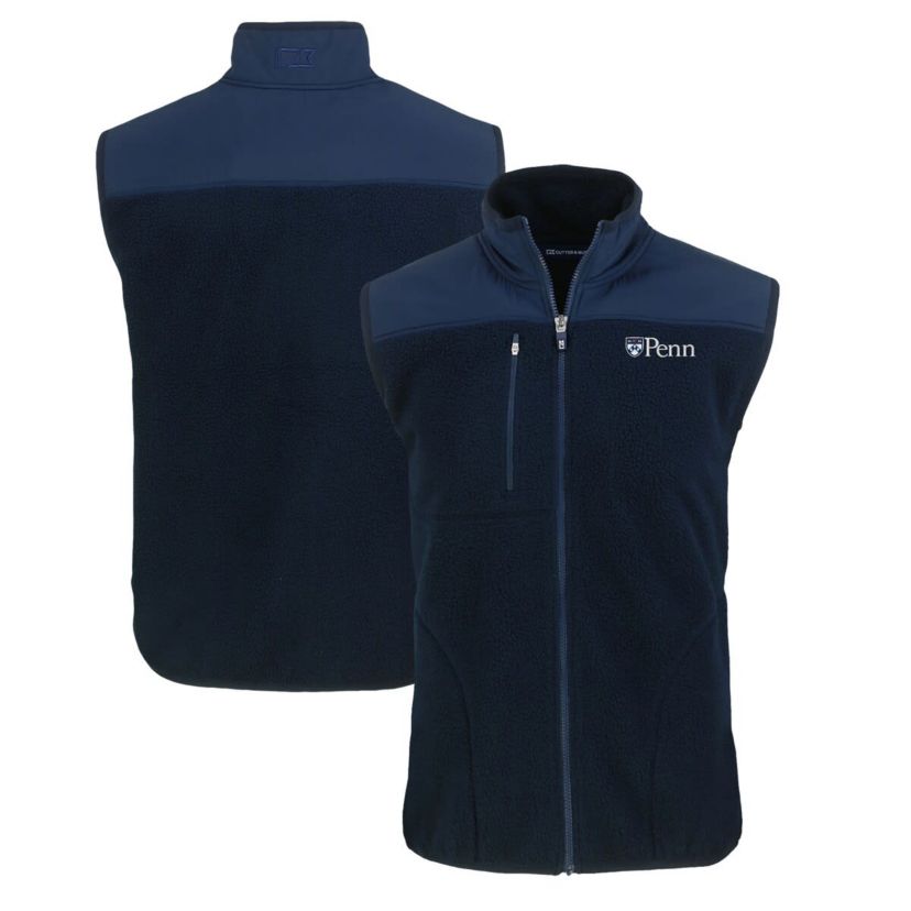 NCAA Pennsylvania Quakers Big & Tall Cascade Eco Sherpa Fleece Full-Zip Vest