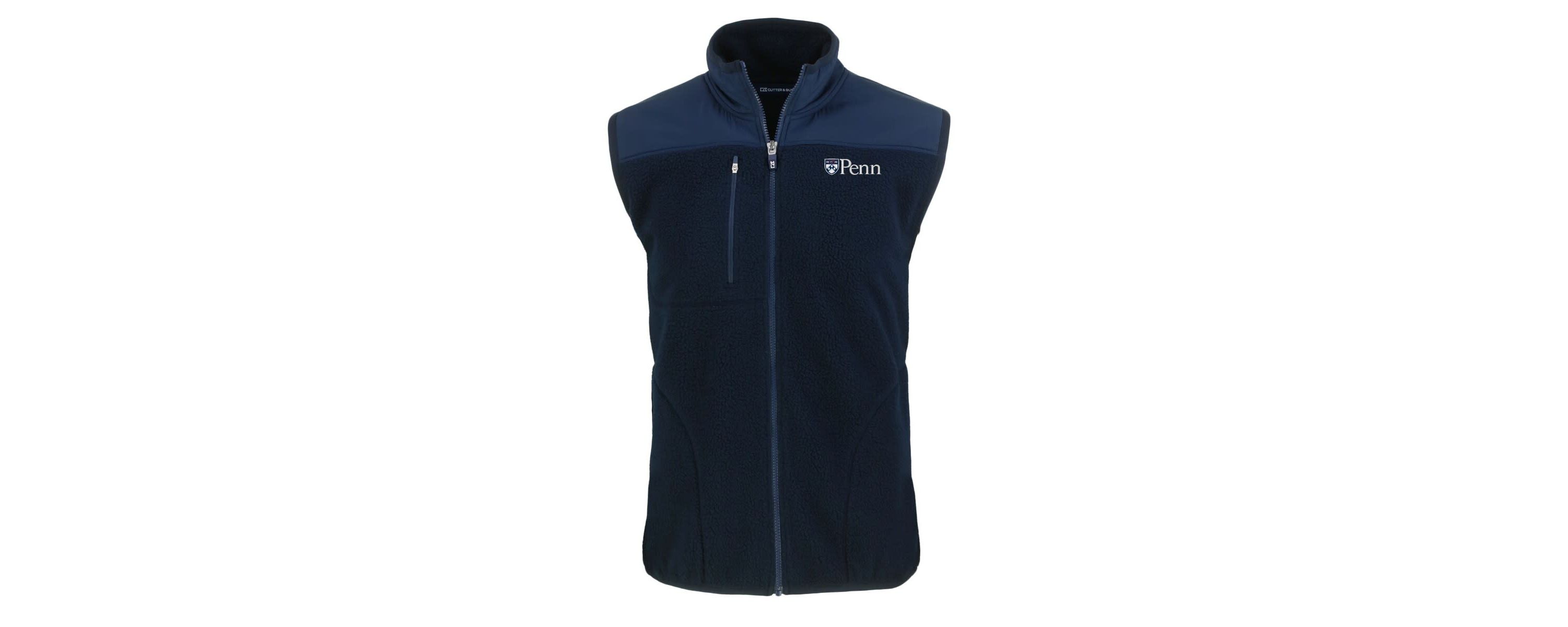 NCAA Pennsylvania Quakers Big & Tall Cascade Eco Sherpa Fleece Full-Zip Vest