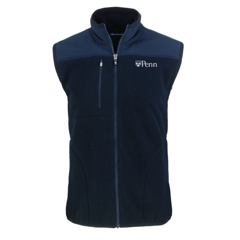 NCAA Pennsylvania Quakers Big & Tall Cascade Eco Sherpa Fleece Full-Zip Vest