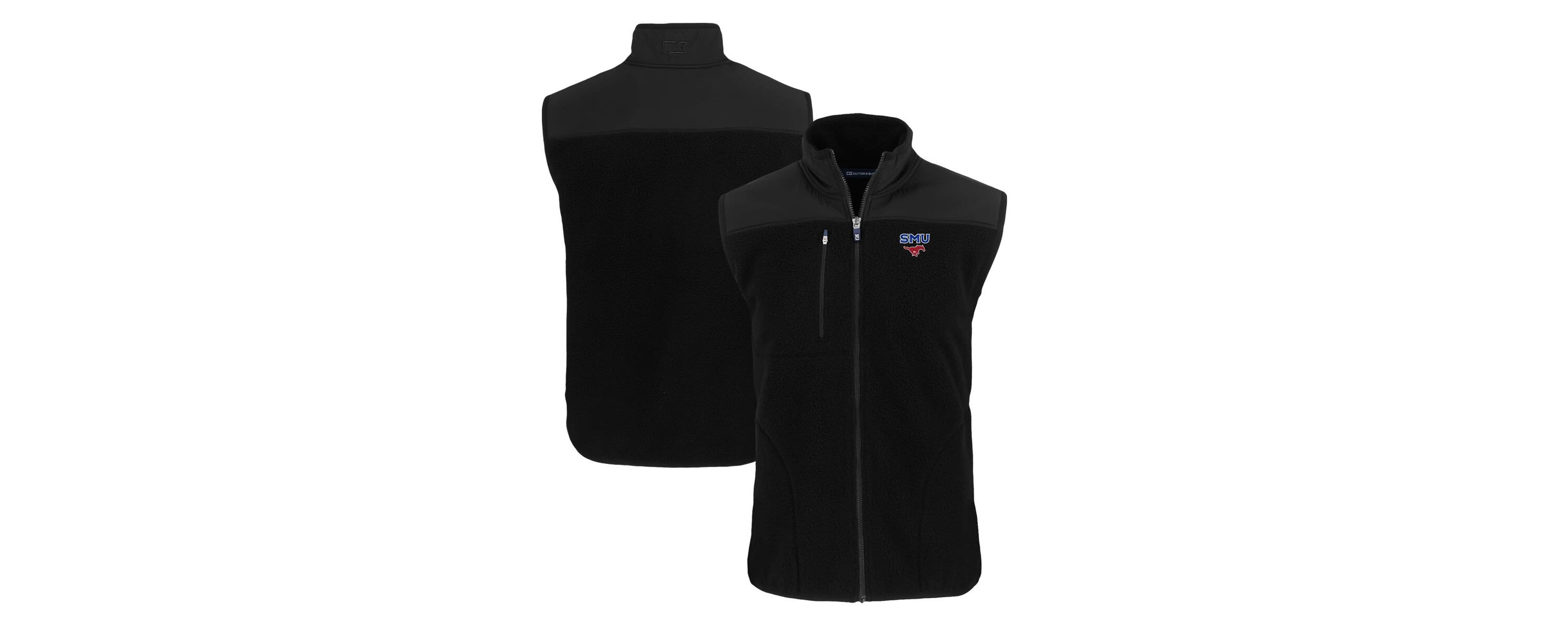 NCAA SMU Mustangs Big & Tall Cascade Eco Sherpa Fleece Full-Zip Vest