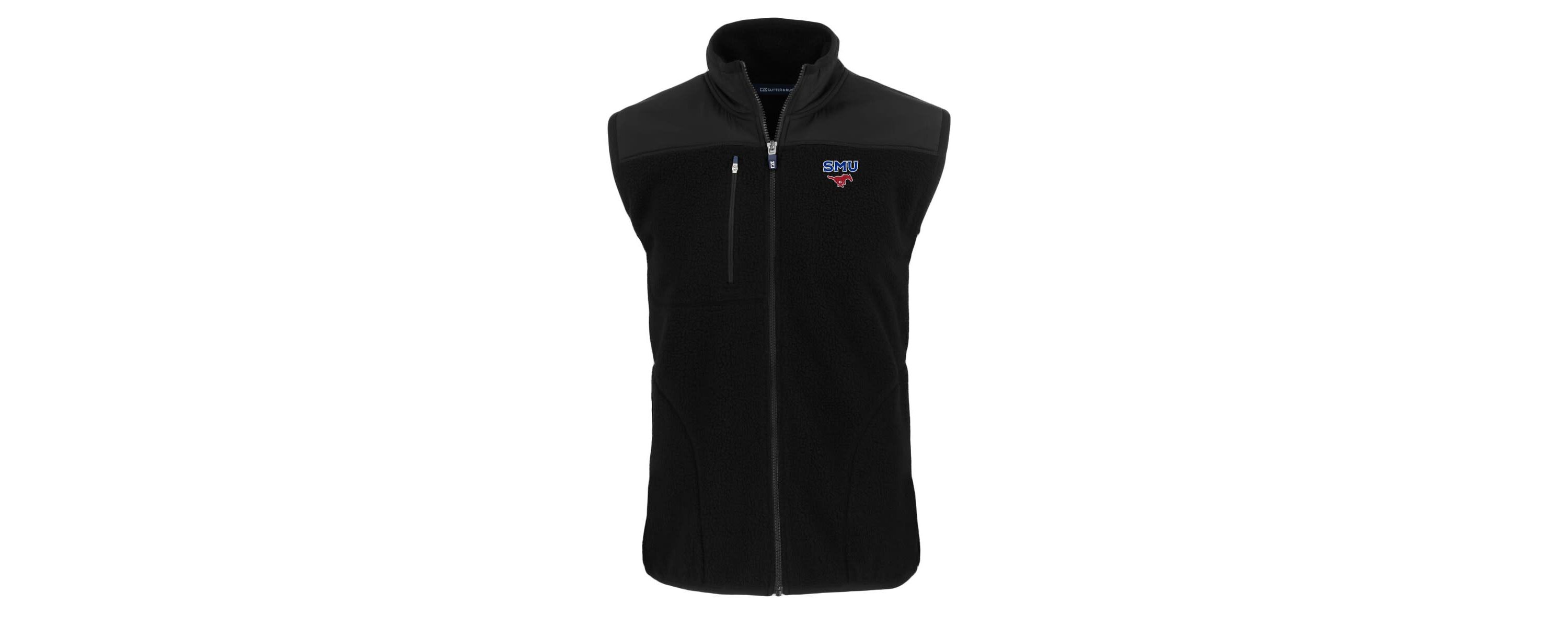 NCAA SMU Mustangs Big & Tall Cascade Eco Sherpa Fleece Full-Zip Vest