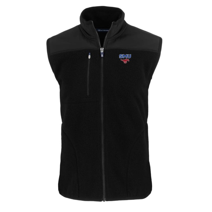 NCAA SMU Mustangs Big & Tall Cascade Eco Sherpa Fleece Full-Zip Vest