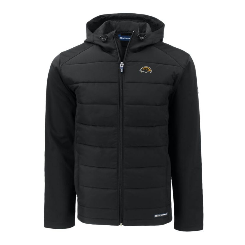 NCAA Southern Miss Golden Eagles Big & Tall Evoke Hybrid Eco Softshell Recycled Full-Zip Hoodie