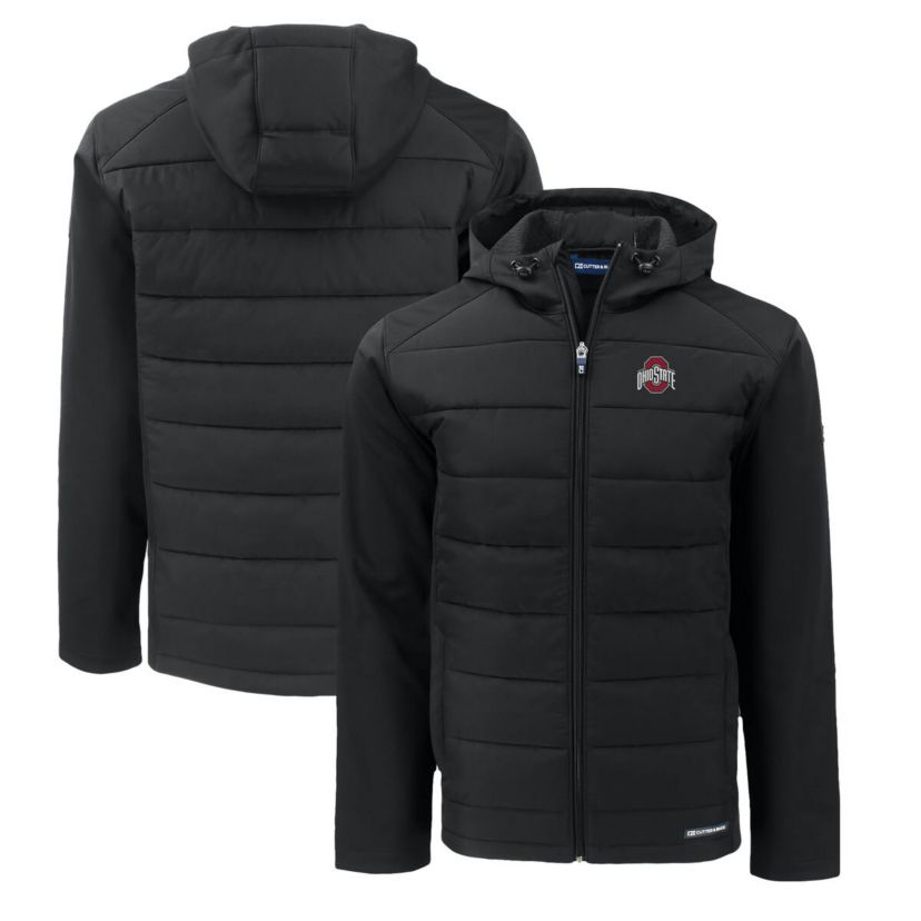 NCAA Ohio State Buckeyes Big & Tall Evoke Hybrid Eco Softshell Recycled Full-Zip Hoodie