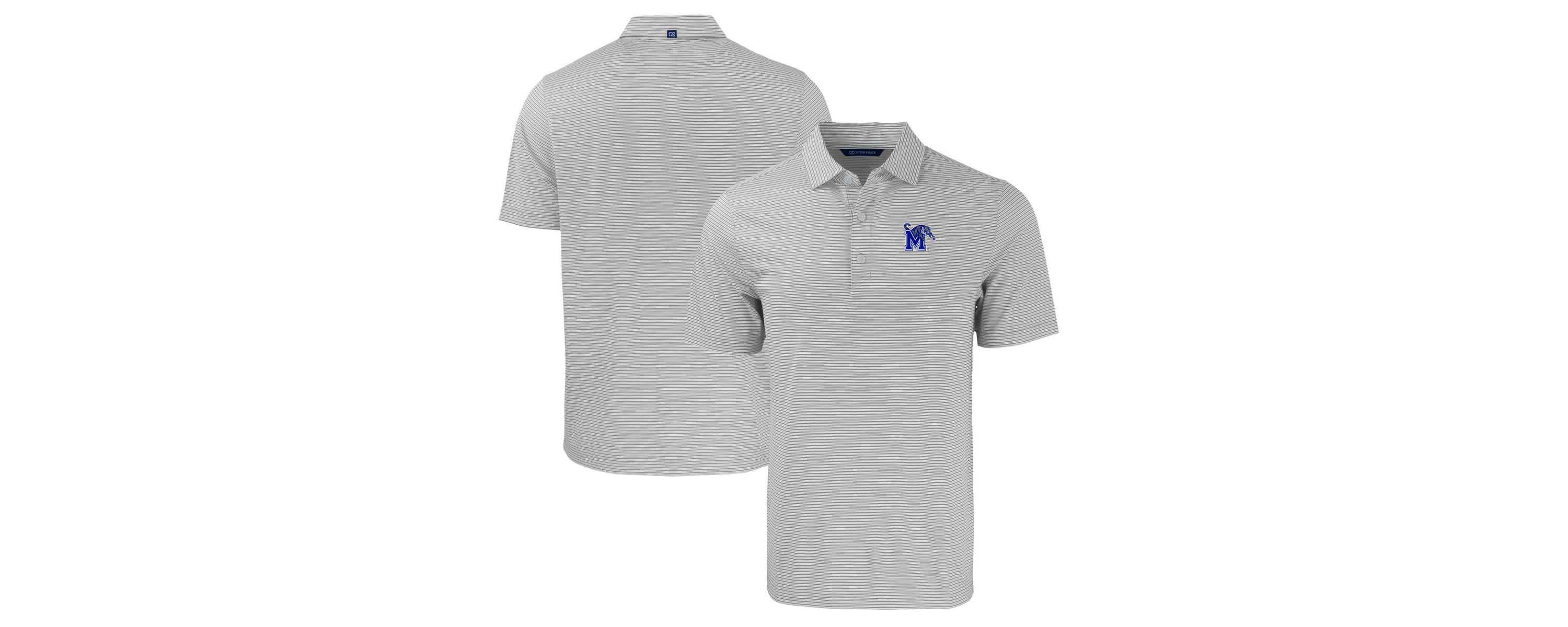 NCAA Memphis Tigers Big & Tall Forge Eco Double Stripe Stretch Recycled Polo