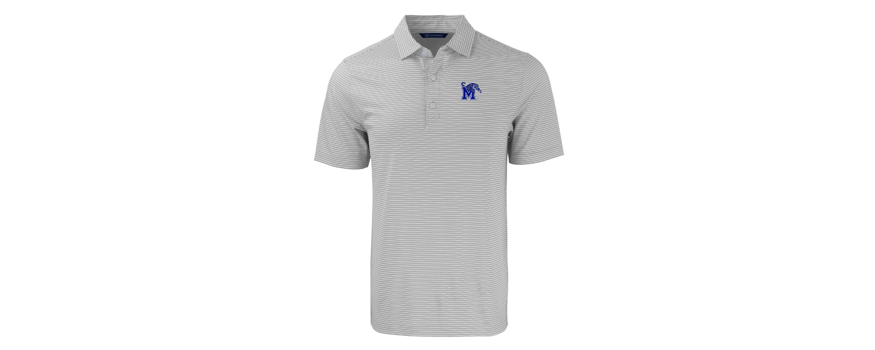 NCAA Memphis Tigers Big & Tall Forge Eco Double Stripe Stretch Recycled Polo
