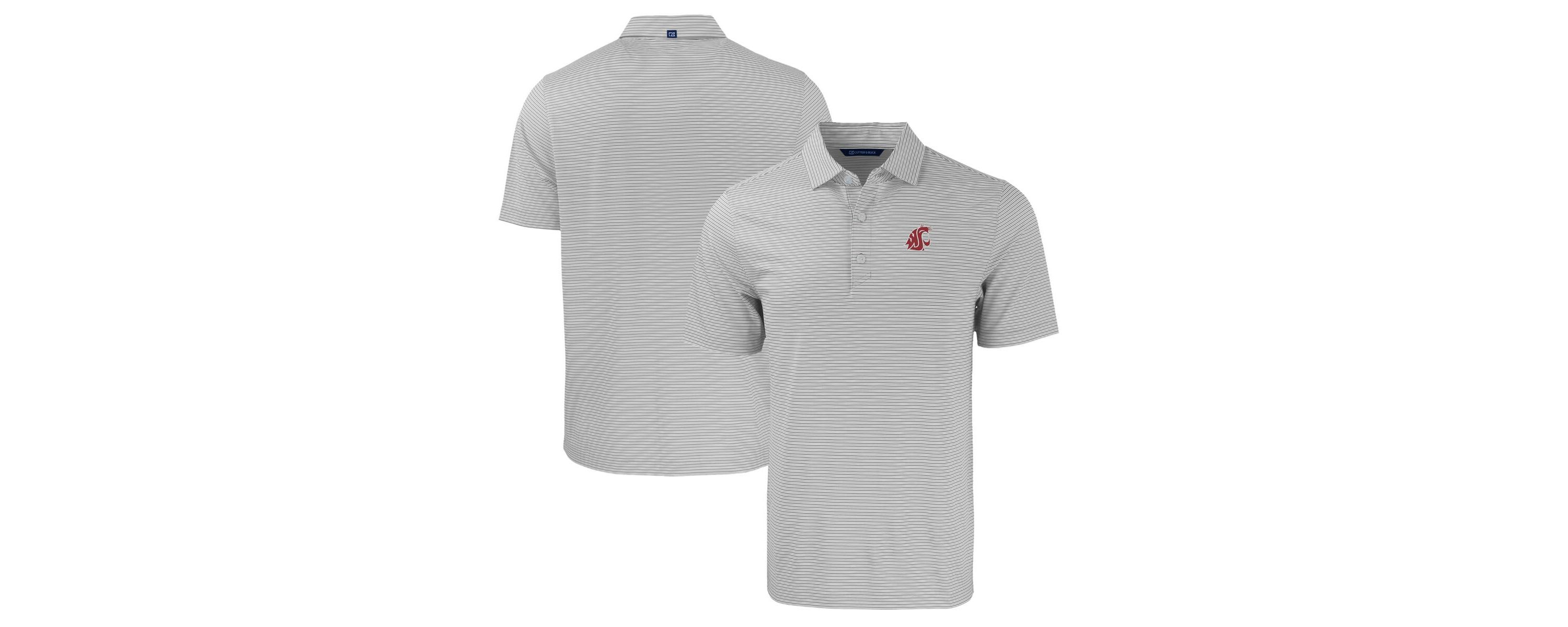 NCAA Washington State Cougars Big & Tall Forge Eco Double Stripe Stretch Recycled Polo