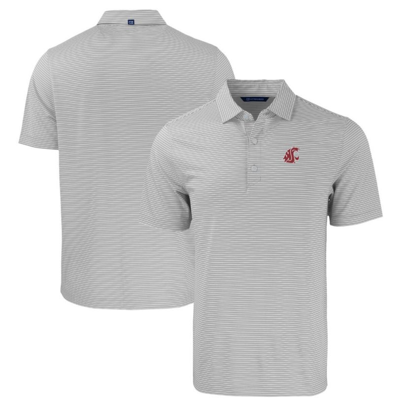 NCAA Washington State Cougars Big & Tall Forge Eco Double Stripe Stretch Recycled Polo