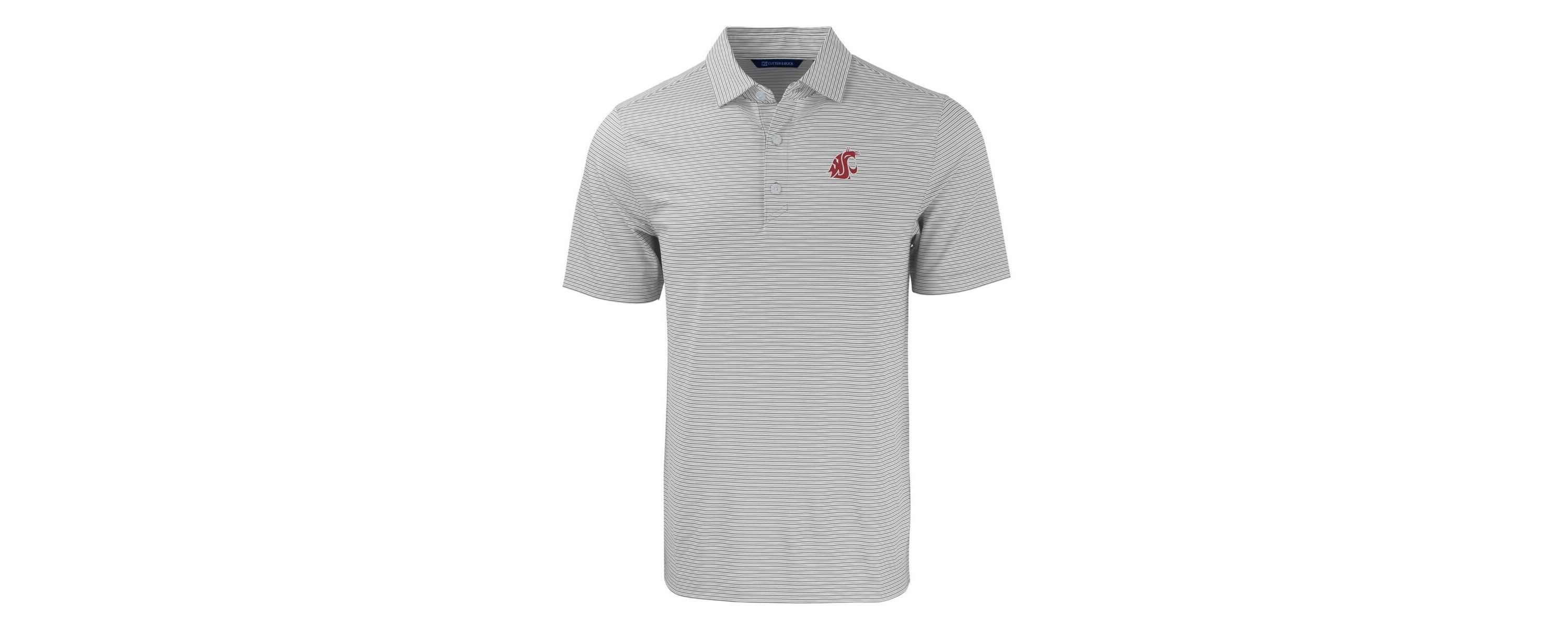 NCAA Washington State Cougars Big & Tall Forge Eco Double Stripe Stretch Recycled Polo