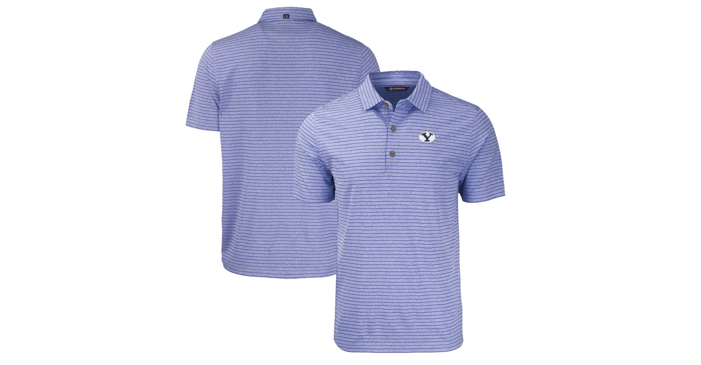 NCAA BYU Cougars Big & Tall Forge Eco Stripe Stretch Recycled Polo